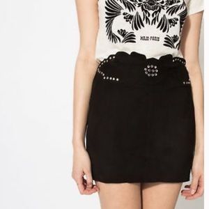 Maje Jackpot Suede Skirt Studded